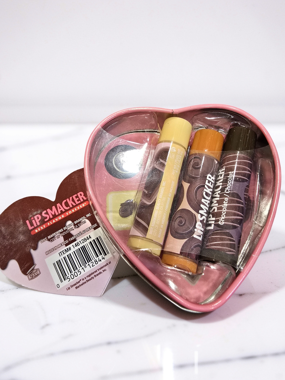 Lip Smacker Chocolate Deluxe Lip Balm Trio in Heart Tin - Limited Edition